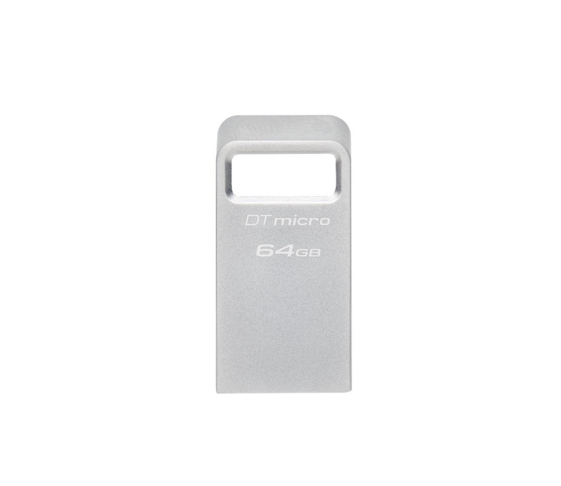 Memorie USB Kingston DataTraveler Micro 64 GB, USB 3.2, Argintiu - Memorii USB