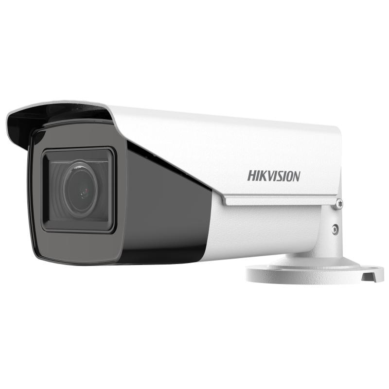 Camera de supraveghere Bullet 5MP Hikvision DS-2CE19H0T- AIT3ZF(2.7-13.5MM)(C), lentila varifocala: 2.7-13.5mm, iluminare min: 0.01 Lux @ (F1.6, AGC ON), 0 Lux cu IR 40m, iesire TVI/AHD/CVI/CVBS, alimentare: 12 VDC±15%, 24 VAC±15%, Max 8.8 W, protectie: IP67, dimensiuni: 84.5 mm × 92 mm × 255.1 mm - Securitate