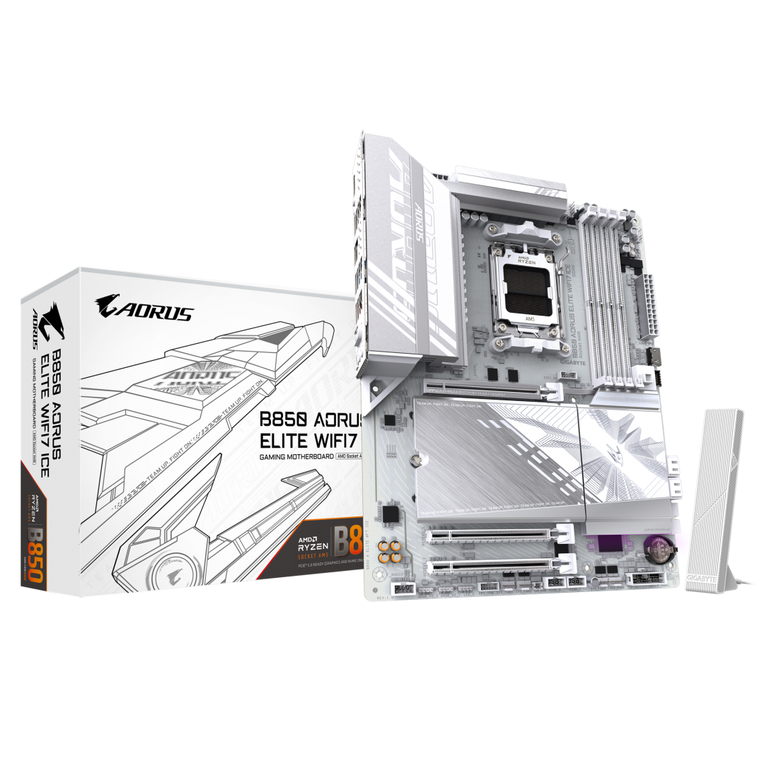 Placa de baza Gigabyte B850 AORUS ELITE WIFI7 ICE, Socket AM5, DDR5, ATX - Componente PC