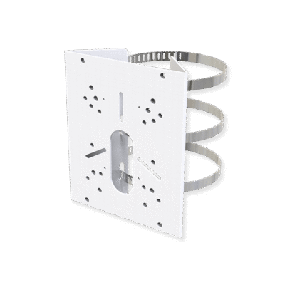 Suport stalp A01, utilizare la montarea camerelor pe stalpi cu diametru 102-127mm, compatibil cu: (AI Weather-proof) Mini Bullet, (AI) Vandal- proof Mini Bullet, (AI) Motorized Bullet, AI PTZ Bullet Plus, AI color+ Vandal-proof Mini Bullet, (AI) 180° Panoramic Mini Bullet & Dome, A41, A43, A62 - Accesorii