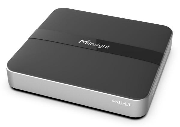 Mini POE NVR Milesight 8 Canale MS-N1008-UPC, Rezolutie inregistrare: 8MP , Rezolutie redare: 1*(30fps @8MP), 1*(30fps @6MP), 1*(30fps @5MP), 2*(30fps @4MP), 2*(30fps @3MP), 4*(30fps@1080P), 8*(30fps @720P); Compresie: H.265+/H.265(HEVC)/H.264+/H.264; Stocare: 1*SATA ( 3.5″)pana la 10TB per HDD - NVR