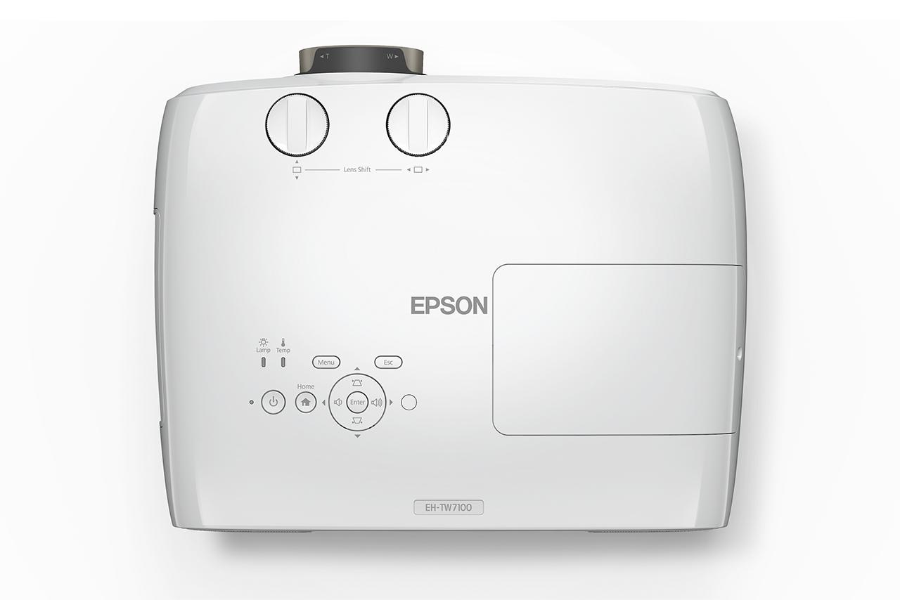 Proiector Epson EH-TW7100, 3LCD, 4K PRO-UHD, 3.000 lumeni, 16:9, 100.000:1, lampa 3.500 ore/ 5.000 ore, dimensiune maxima imagine 500″, 2 * USB 2.0 Type A, USB 2.0 Type Mini-B, 2* HDMI, Bluetooth, audio in/ out, Kensington lock, 4K enhancement, Wireless LAN capable, greutate 6.9 kg, 24- 32 dB, boxa - TV, Electronice & Gaming