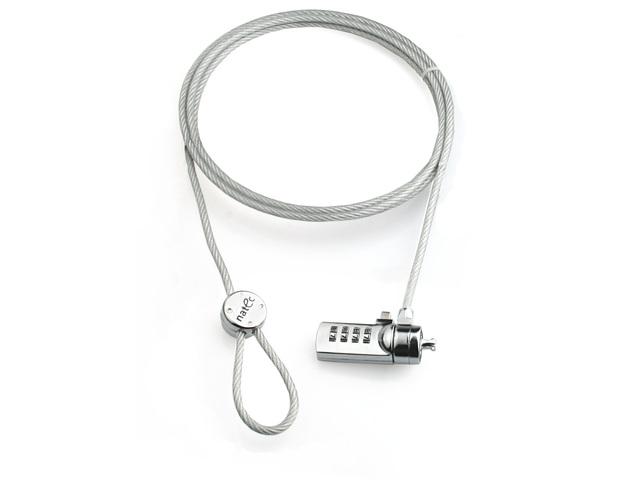 Cablu de securitate laptop Natec, lungime cablu 180 cm, material metal, gri