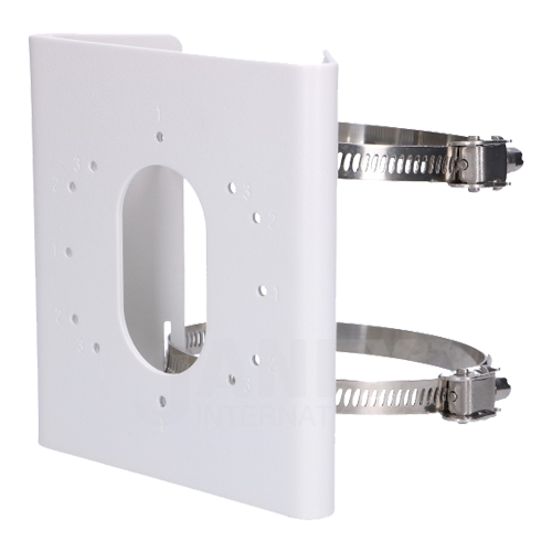 Suport de montaj pe stalp Hikvision DS-1275ZJ-S-SUS, dimensiuni: 144 mm × 131.6 mm × 44.3 mm, greutate: 760 g - Accesorii