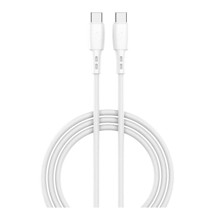 Cablu Lemontti Wind Fast Charge Type-C la Type-C, PD, 65W, lungime 1.2m, Alb