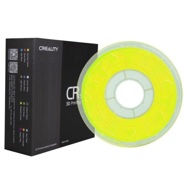 CREALITY CR PLA 3D Printer Filament, 1kg, fluorescent yellow, Printing temperature: 190-220, Filament diameter: 1.75mm, Tensile strength: 60MPa, Size of filament wheel: Diameter 200mm, height 66mm, hole diameter 56mm. Utilizare: pana la 6 luni de la deschiderea ambalajului. - Accesorii imprimare 3D