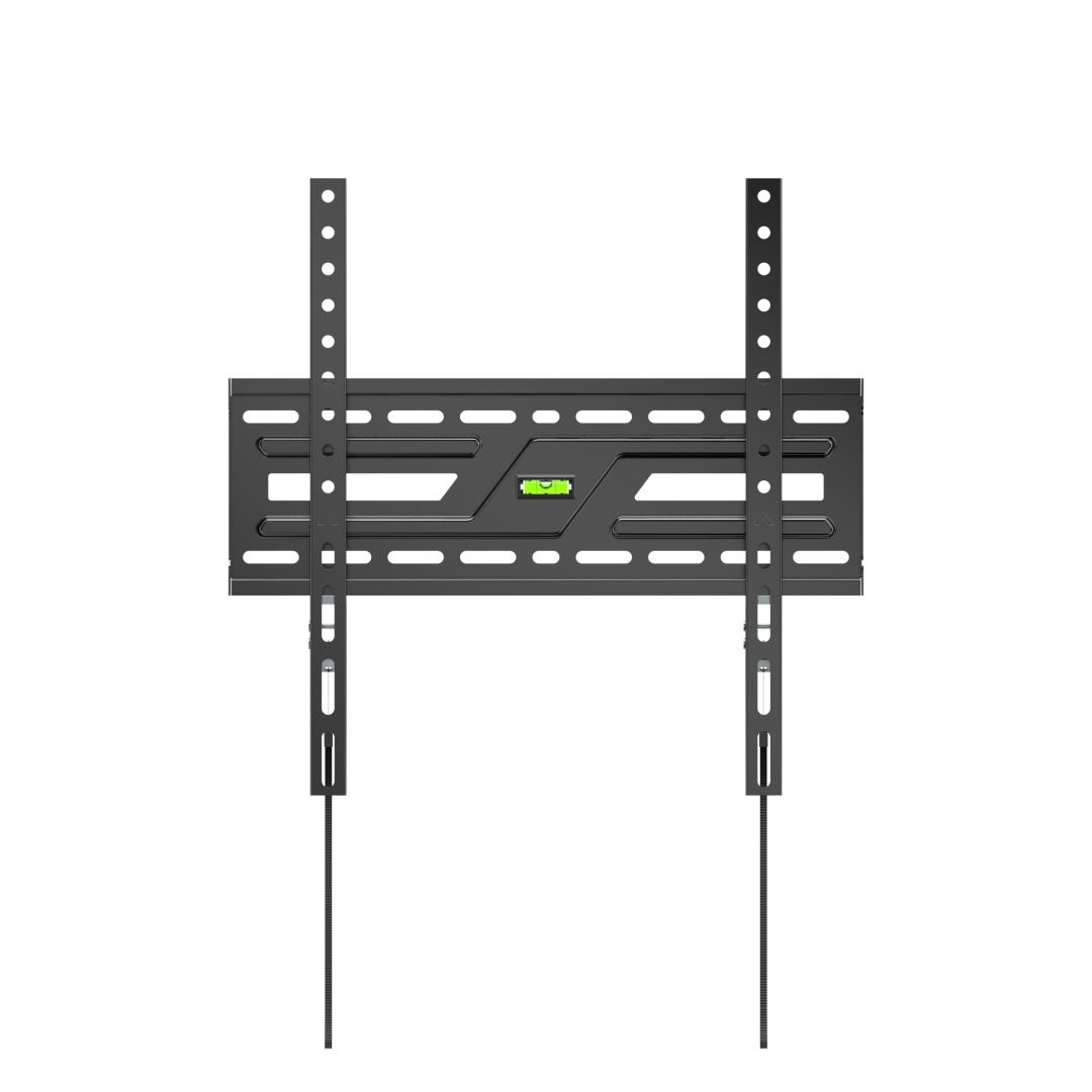 Suport perete TV Serioux 32-75" Fix 75kg Profil 24mm, Produsul este alcatuit din: Placă de perete, Brațe / șine verticale de montaj, Sistem de agățare și blocare, Set de accesorii pentru montaj, Material: Otel, Finisarea suprafeței: vopsea electrostatica, Dimensiune ecran: 32"-75" Compatibilitate
