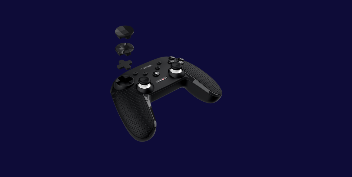 Controller wireless Trust GXT 542 Muta, material ABS, 15 butoane, compatibil cu pc, laptop, consola gaming, smartphone, tableta, negru - Accesorii console & PC