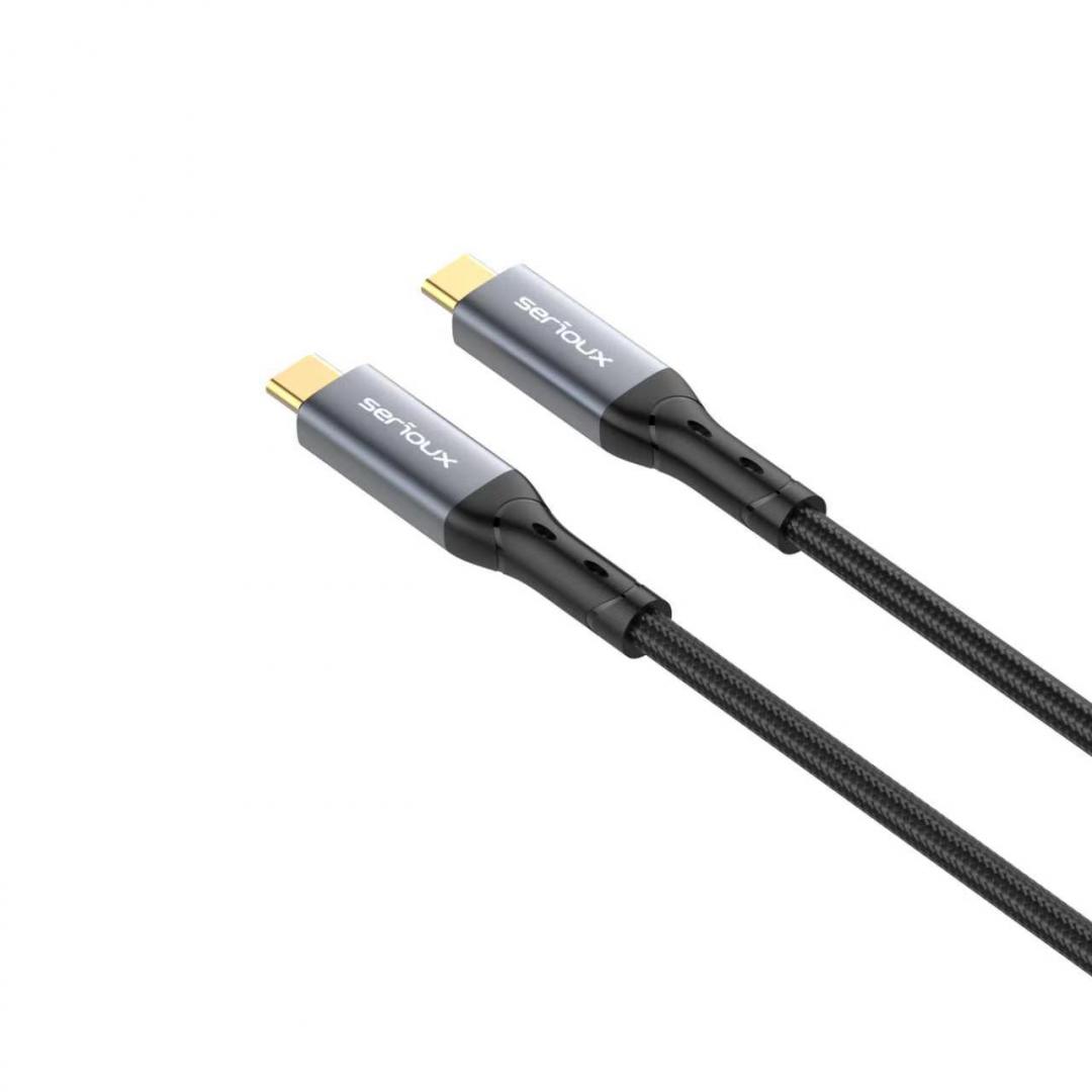 Cablu Serioux USB-C la USB-C, 240W, E-marker Chip integrat, viteza transfer 40Gbs, lungime cablu 100cm, iesire video 8K@60HZ sau Dual 4k@ 60hz, negru - Cabluri periferice - imaginea 7