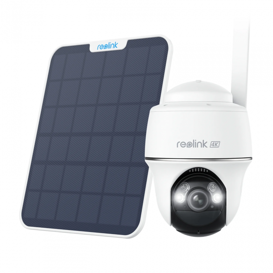 Camera de supraveghere Reolink Go PT Ultra; GO SERIES G440 WITH SOLAR PANEL 2 Senzor: 1/2.7″CMOS Rezolutie video: 8 Megapixeli (3840 x 2160 pixeli) Cadre/secunda: 15 FPS Lentila fixa: 4mm Unghi de vizualizare: orizontal: 90°vertical: 47° Distanta iluminator IR: 10 m Numar LED-uri IR: 2 Microfon si - Camere supraveghere IP
