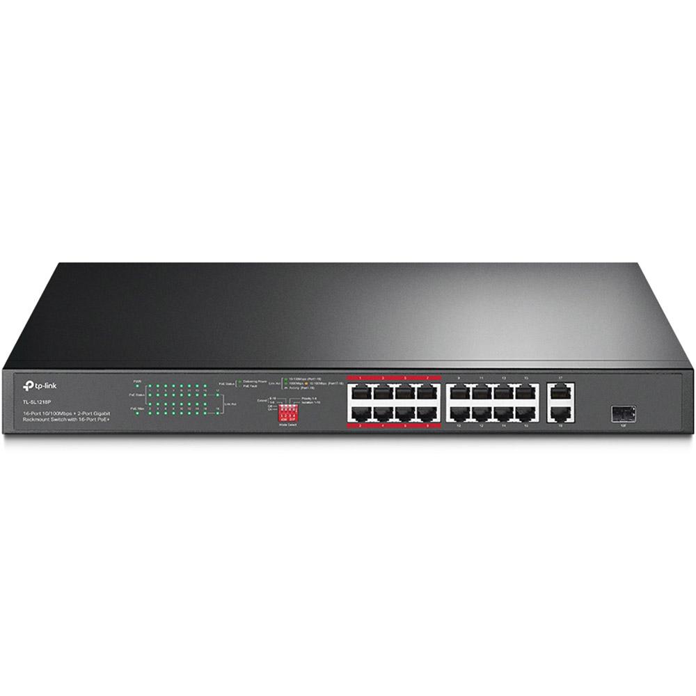 Switch TP-Link TL-SL1218P, 16 port, 10/100/1000 Mbps - PC, Periferice & Software