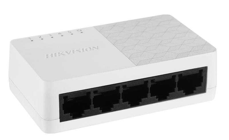 Switch Hikvision DS-3E0505D-O: 5 x 10/100/1000 Mbps ethernet port, 5 × Gigabit RJ45 port, tensiune alimentare: 5 VDC, 0.6 A, dimensiuni: 87.00 mm × 25.00 mm × 51.00 mm, greutate: 0.059kg, montare pe birou. - PC, Periferice & Software
