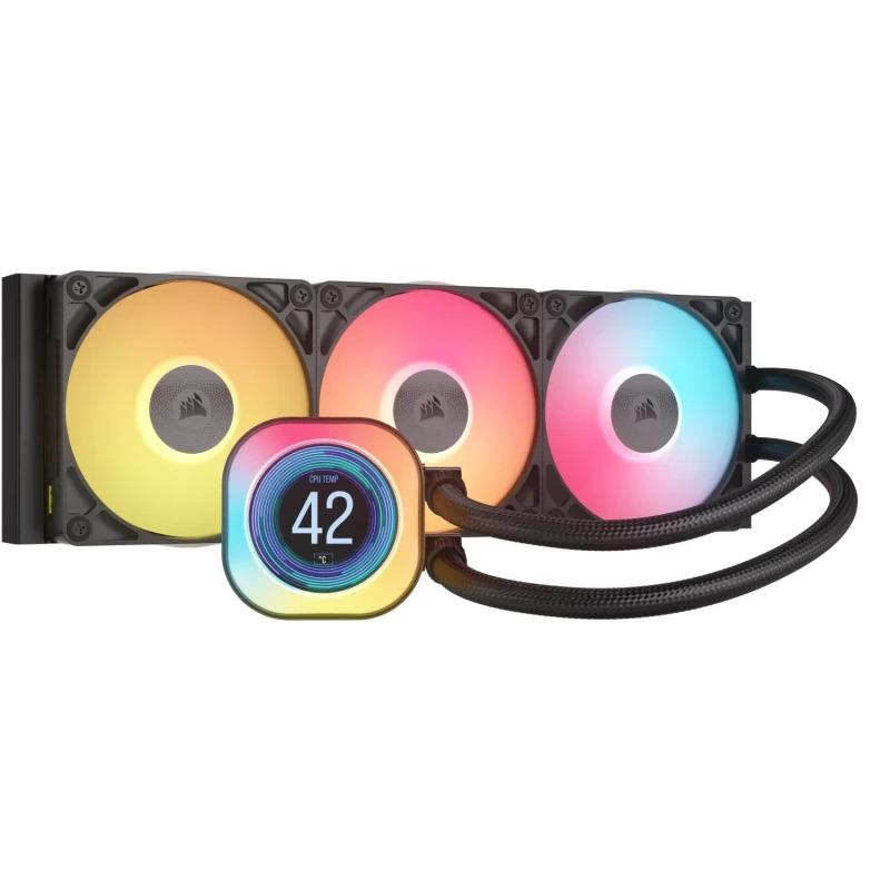 Cooler Procesor CORSAIR iCUE LINK TITAN 360 RX LCD, Lichid, 12 cm, 3 ventilatoare, aRGB - Componente PC