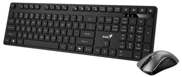 Kit Wireless tastatura si mouse Genius KM-8216S, taste numerice, Negru