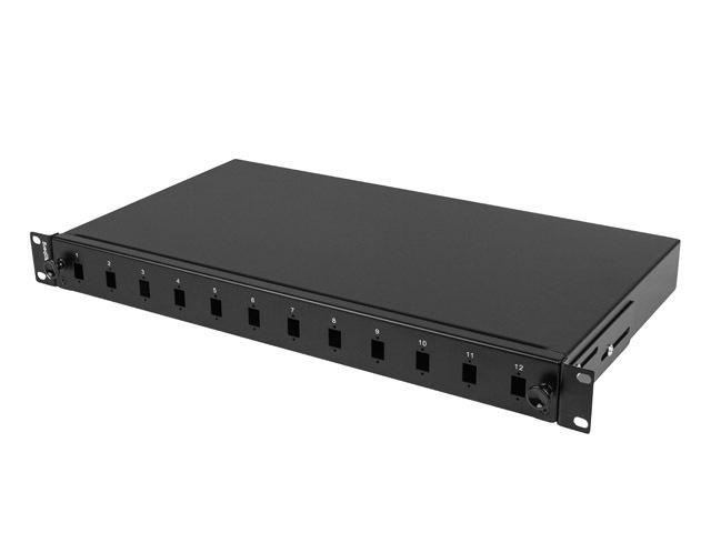 Patch panel fibră rack 19″ 1U 12x SC simplex / 12x LC duplex, negru + accesorii - Alte accesorii retea