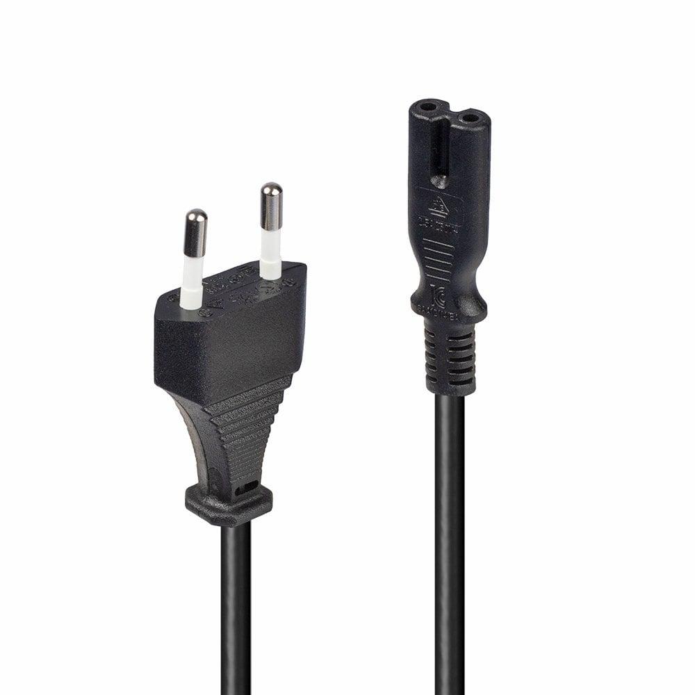 Cablu alimentare Lindy Euro C8 - IEC C7, 5m, negru  Description  Connector A: Euro Mains Plug Connector B: IEC C7 Cable type: H03-VV-H2F 2 x 0.75mm² Colour: Black  https://www.lindy-international.com/Mains-Cable-with-Euro-Connector- 5m.htm?websale8=ld0101.ld021102&pi=30423&ci=80