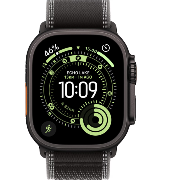 Apple Watch Ultra 3 GPS + Cellular 49mm Black Titanium Case with Black/Charcoal Trail Loop – S/M - Laptop, Tablete & Telefoane