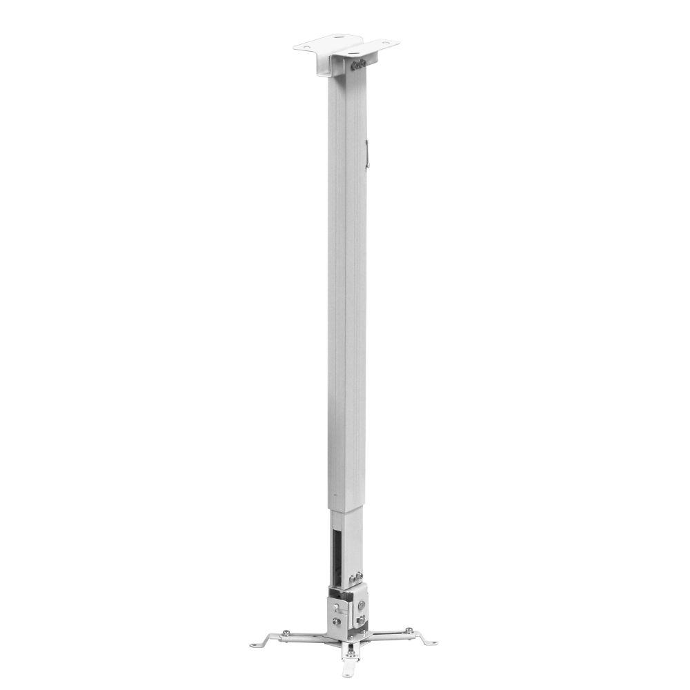 Suport de tavan telescopic Sopar Tapa White 23060, inaltime reglabila intre 70-120 cm, suporta pana la 12 kg, grad de inclinare de +/- 20° | +/- 10°, rotatie +/- 10°, din otel, alb