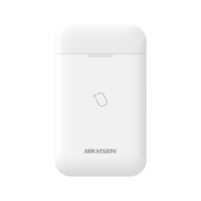 Cititor card wireless AX PRO Hikvision DS-PT1-WE(B); 868MHz two-way Tri- X wireless technology, distanta comunicare RF : 1200min camp deschis; coumincare bidirectionala, criptare: AES-128, Indicatori LED: area (blue), fault(orange), arm(blue), disarm(green), alarm(red),signal (red/green) - Centrale si tastaturi