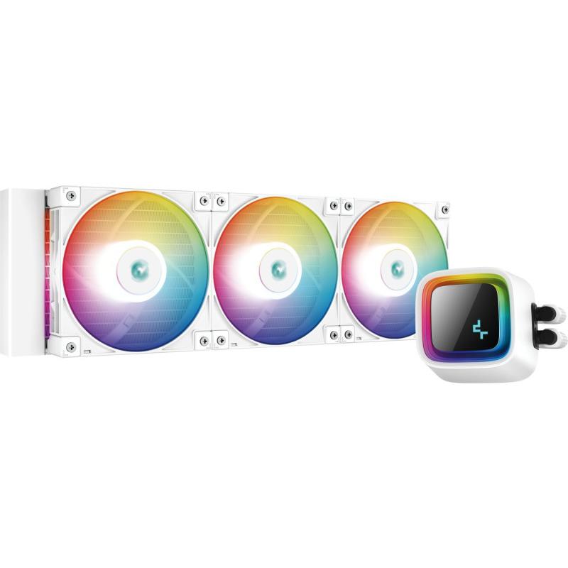 Cooler Procesor DeepCool LS720 WH, Lichid, 12 cm, 3 ventilatoare, aRGB