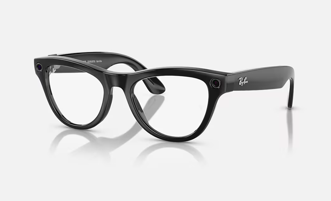 Ray-Ban Meta Sunglasses Skyler (Gen 1) RW4010 601/MF 52 Shiny Black / Clear Cerulean Blue