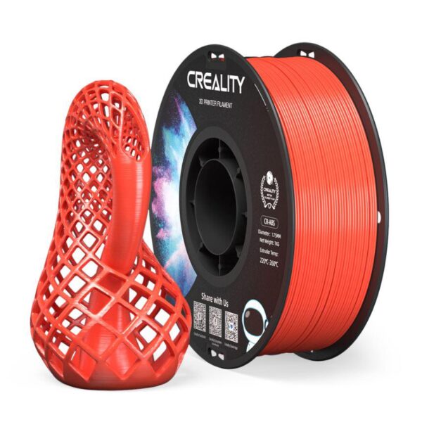 CREALITY CR-ABS 3D Printer Filament, red, temperatura printare: 220-260, Diametru Filament: 1.75mm, rezistenta la tractiune: 43MPa,diametru suport filament:  200mm, NON-Toxic, Utilizare: pana la 6 luni de la deschiderea ambalajului.