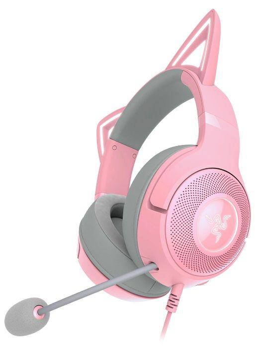 Casti Head-band Razer Kraken Kitty V2 Quartz Edition, Wired, Roz - Casti audio