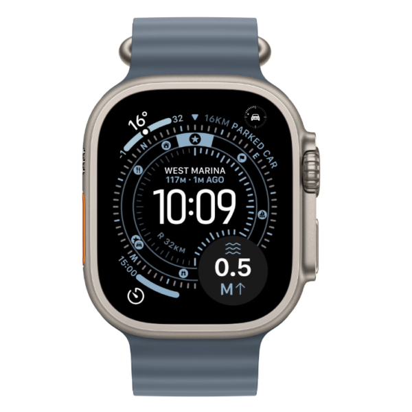 Apple Watch Ultra 3 GPS + Cellular 49mm Natural Titanium Case with Anchor Blue Ocean Band - Laptop, Tablete & Telefoane