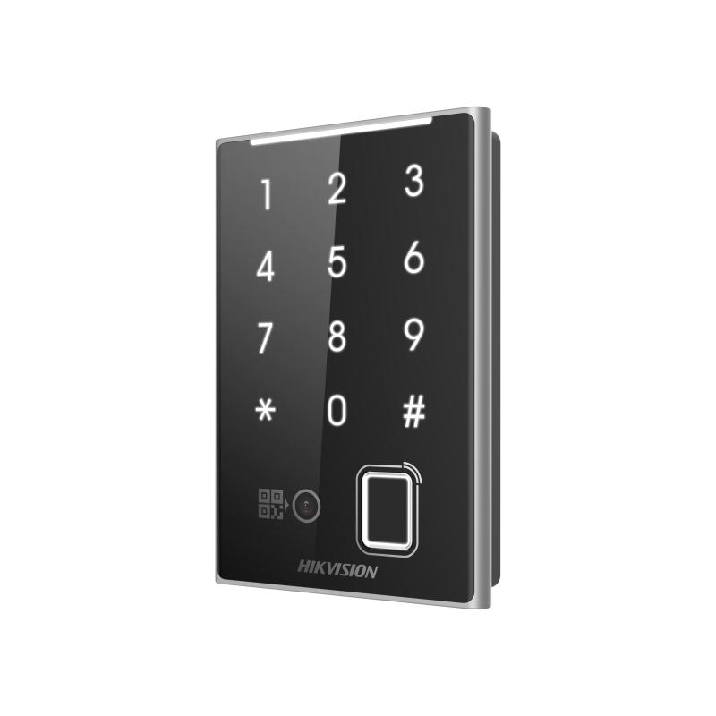 Supports RS-485 and Wiegand (W26, W34) protocol Supports reading DESfire card, Felica card and M1 card Supports authentication via card, password, fingerprint and QR code Supports bluetooth module (when connecting by RS-485) Tamper-proof function Max. 5000 fingerprint capacity - Control acces