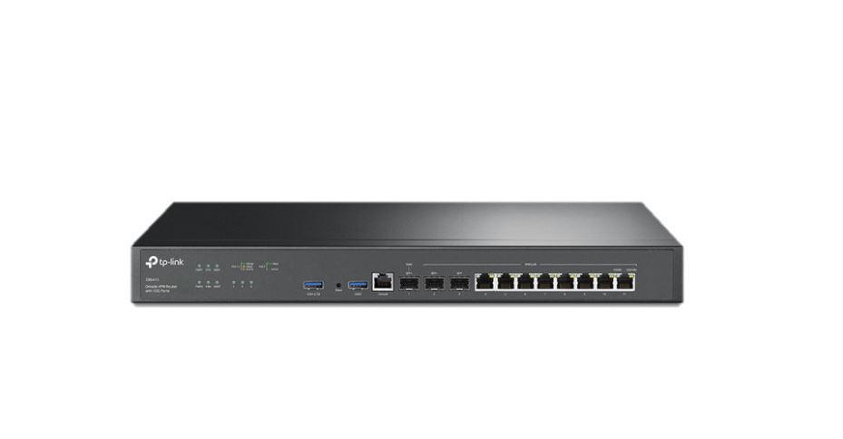 „Omada VPN Router with 10G Ports PORT: 1× 10G SFP+ WAN Port, 1× 10G SFP+ WAN/LAN Port,1× Gigabit SFP WAN/LAN Port, 8× Gigabit RJ45 WAN/LAN Ports, 2× USB3.0 port FEATURE: Integration with Omada SDN Controller, Support SSL VPN, OpenVPN and IPsec/ PPTP/ L2TP/ L2TP over IPSec VPN, 1500000 Concurrent - PC, Periferice & Software