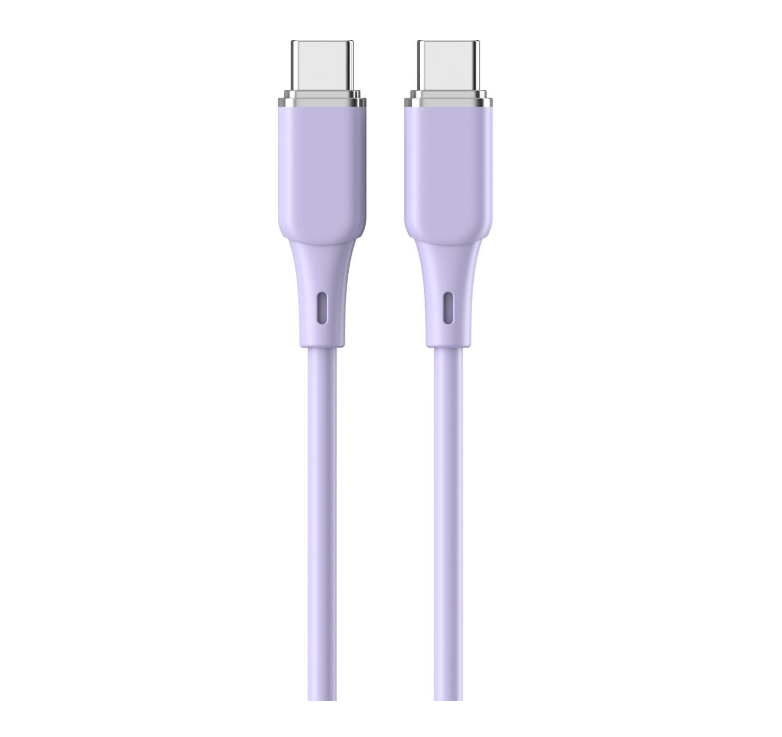 Cablu Lemontti Liquid Silicon Type-C la Type-C, Fast Charge, PD 60W, lungime 1.2m, Mov