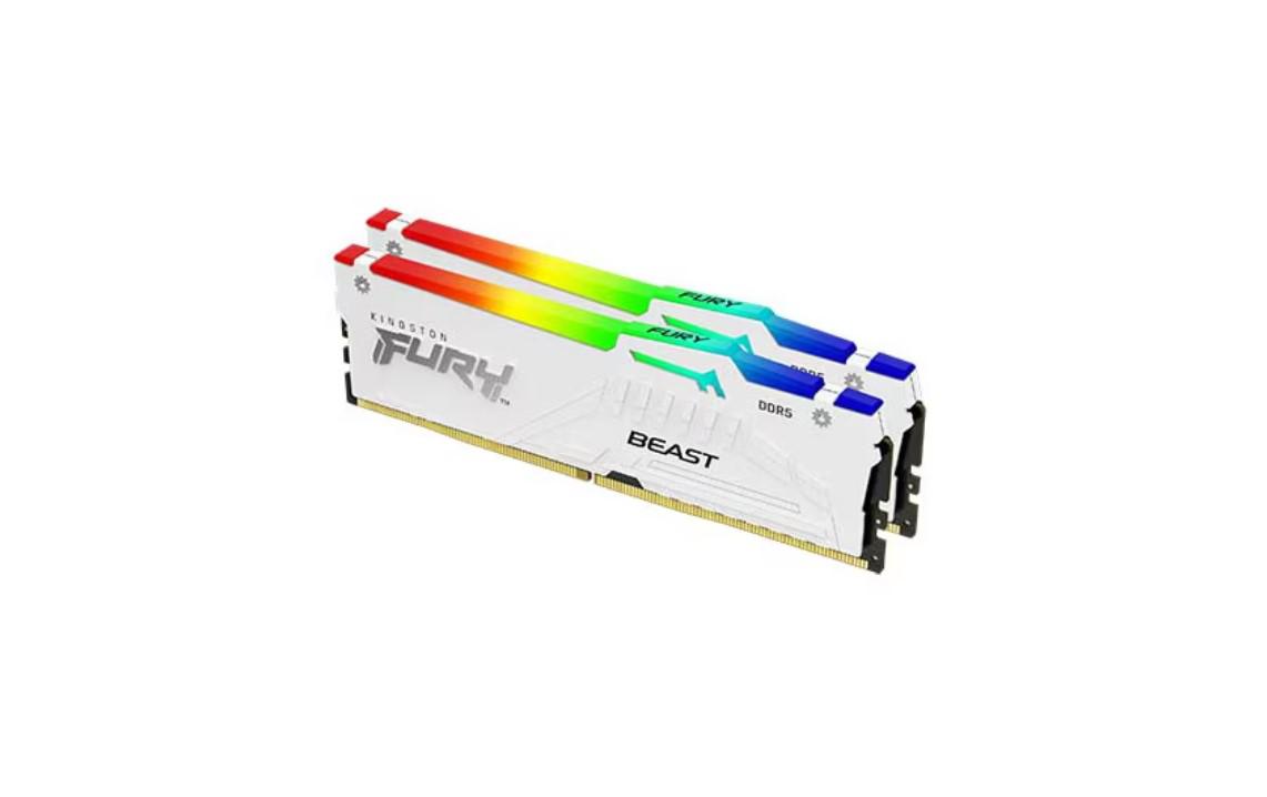 Memorie RAM Kingston FURY Beast White RGB EXPO, 64GB DDR5, 6000MHz, CL36 - Componente PC