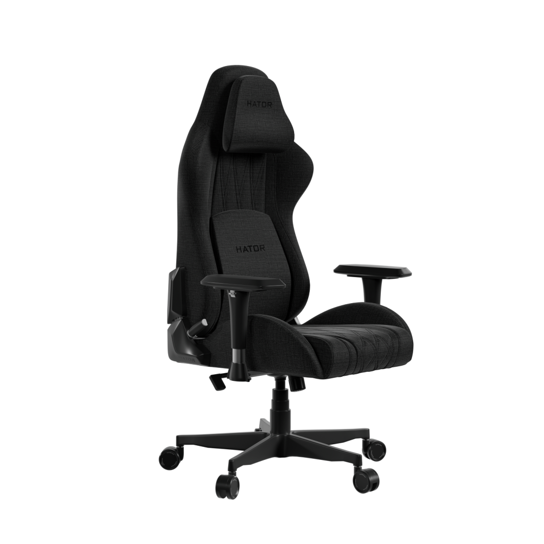 Scaun gaming Hator Darkside 3M Fabric, material cadru: Oțel, Țesătură CloudTouch™, piston cu gaz: Certificat SGS Clasa 4, cotiere: Ergonomice, 2D, bază cu 5 brațe ranforsate, realizată din PU armat, material de bază: spumă cu densitate mare InfuseFoam, dimensiune roți: 65 mm, material roți - Console & Jocuri