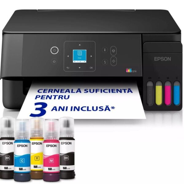 Multifunctional inkjet Epson EcoTank L3360, CISS, format A4, Color, USB + WIFI - Imprimante, Scanere & Consumabile