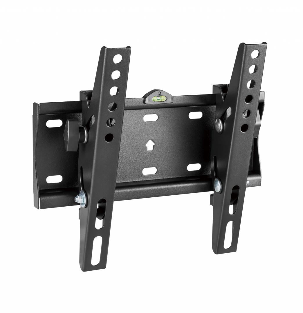 Suport de perete Akai cu inclinatie +12/-12°, diagonala display 23"-42", VESA min. 75x75, VESA max. 200x200, suporta pana la 30kg, distanta fata de perete 53mm, negru