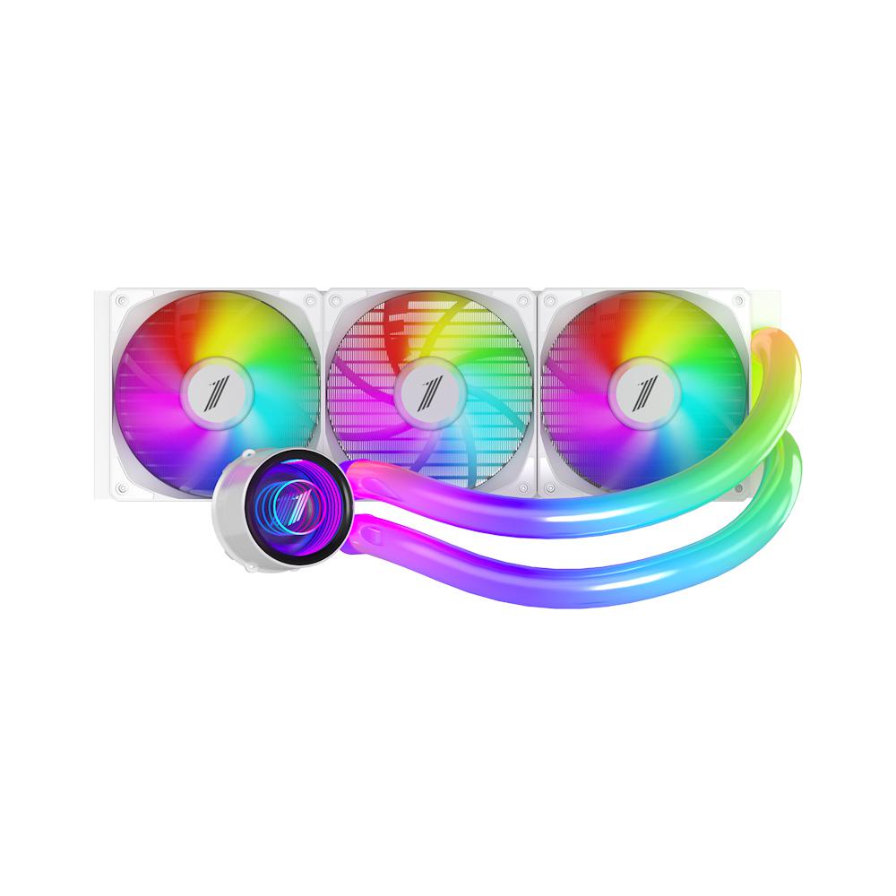 Cooler Procesor 1stPLAYER MT(IS)-360-WH, Lichid, 12 cm, 3 ventilatoare, aRGB - Componente PC