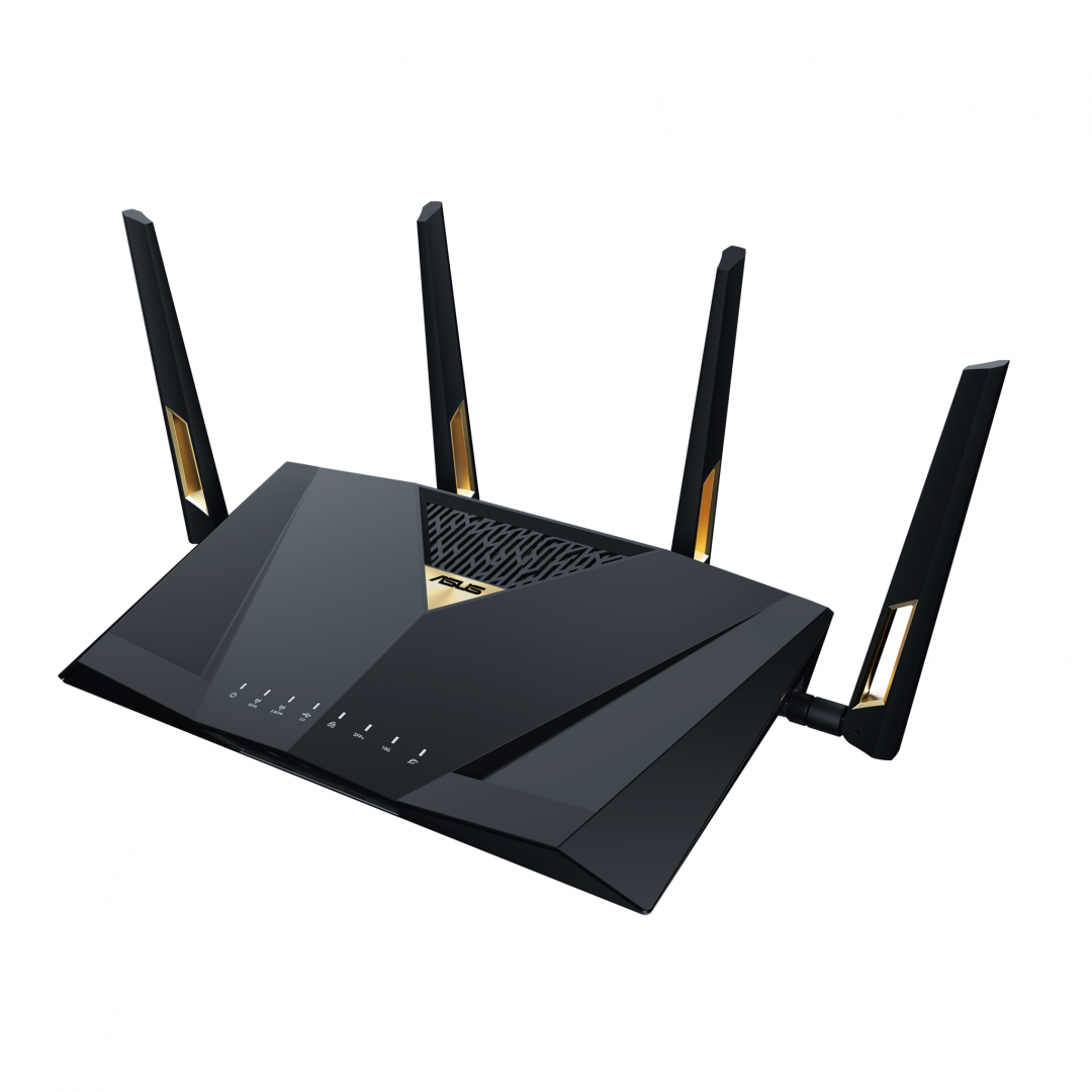 Router Asus Dual-Band RT-BE98U, WIFI-7, Standarde wireless: IEEE 802.11a, IEEE 802.11b, IEEE 802.11g, WiFi 4 (802.11n), WiFi 5 (802.11ac), WiFi 6 (802.11ax), WiFi 7 (802.11be), IPv4, IPv6, Segment Produs: BE7200, Viteza wireless: 1376+5764 Mbps, 4 x antene externe, Procesor: 2.6GHz quad-core