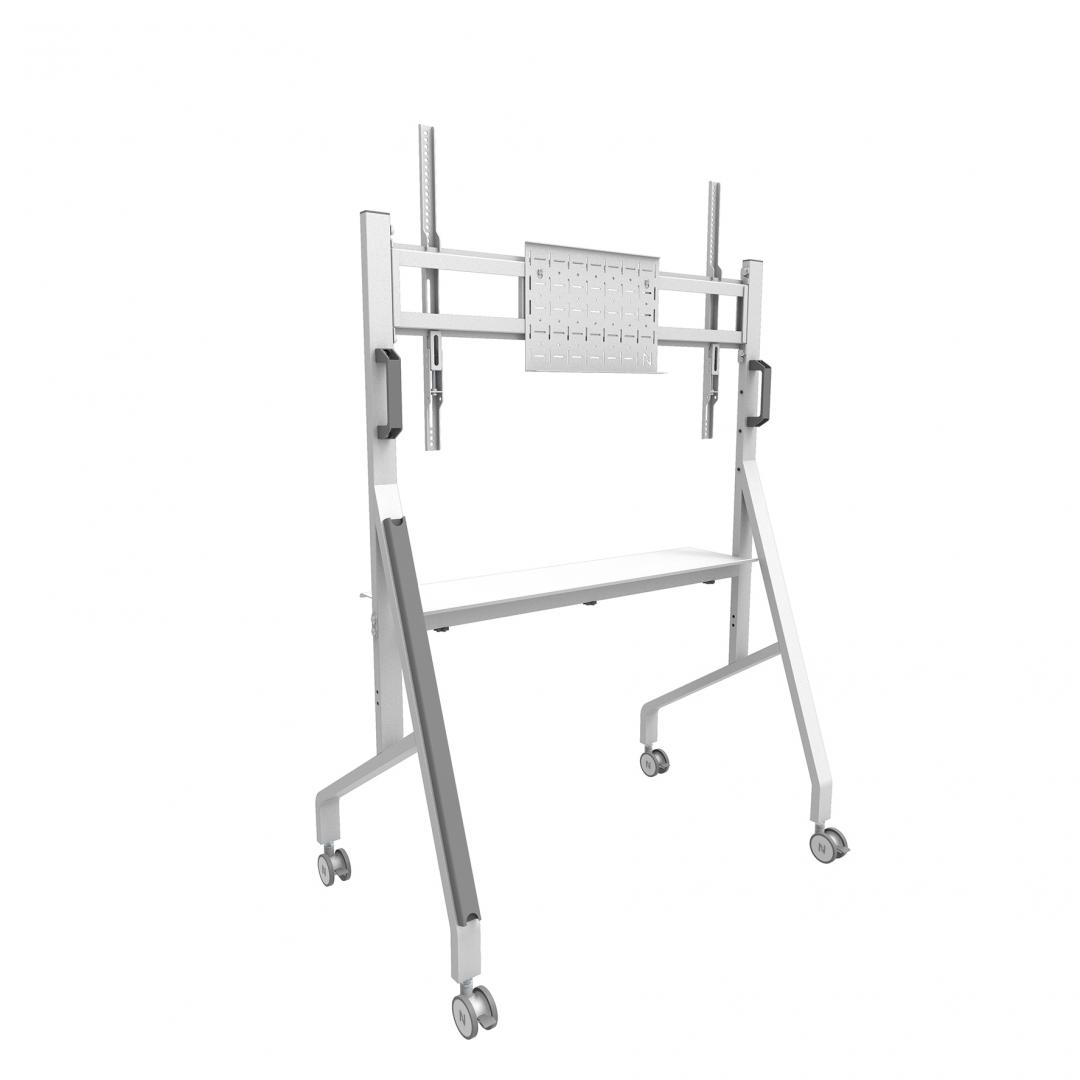 Stand mobil de podea Neomounts 55″-86″ 76kg VESA 100×100 – 900×600 alb - Suporturi TV / Monitor