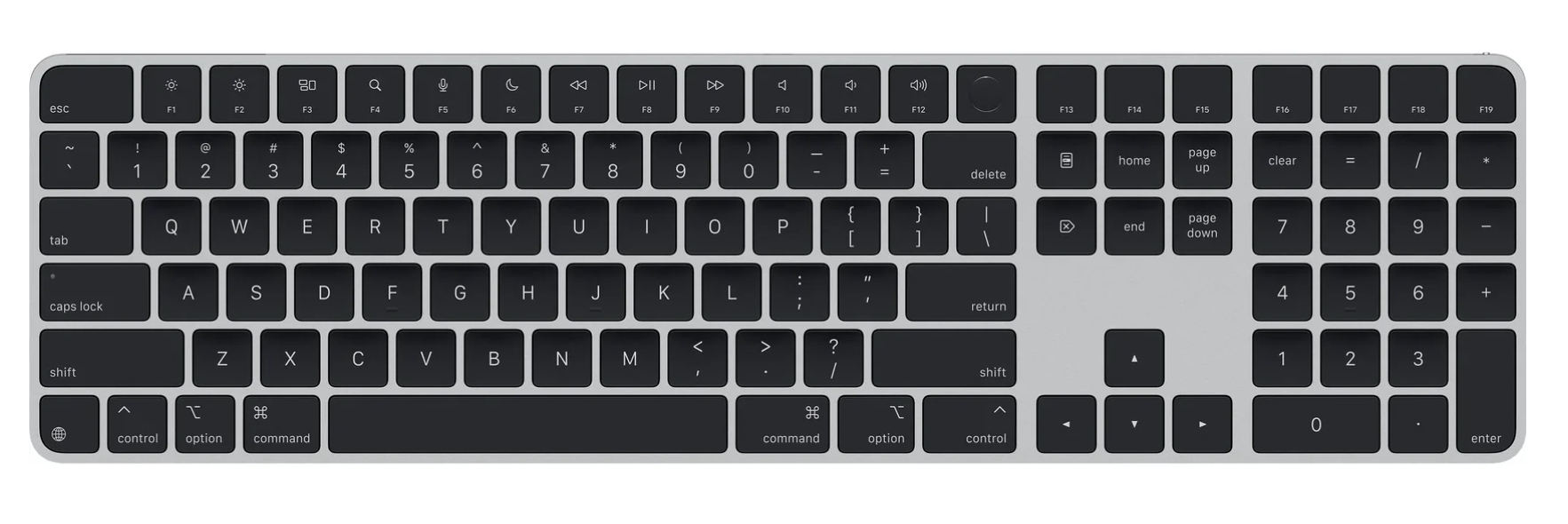 Apple Magic Keyboard (2024) w Touch ID and Numeric Keypad - Romanian - Black Keys
