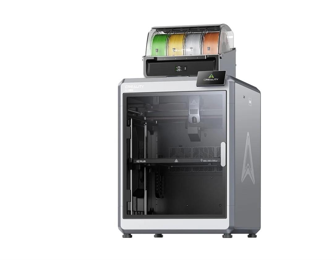 Imprimanta 3D CREALITY K2 PLUS COMBO, Tehnologie FDM, Volum printare: 350*350* 350mm, Dimensiuni imprimanta: 495*515*640mm,  Greutate: 35Kg, Viteza printare: 600mm/s max, Acuratete: 100mm±0.1mm, Inaltime strat: 0.05-0.3mm, Extruder: Dual-gear direct drive, Diametru filament compatibil: 1.75mm