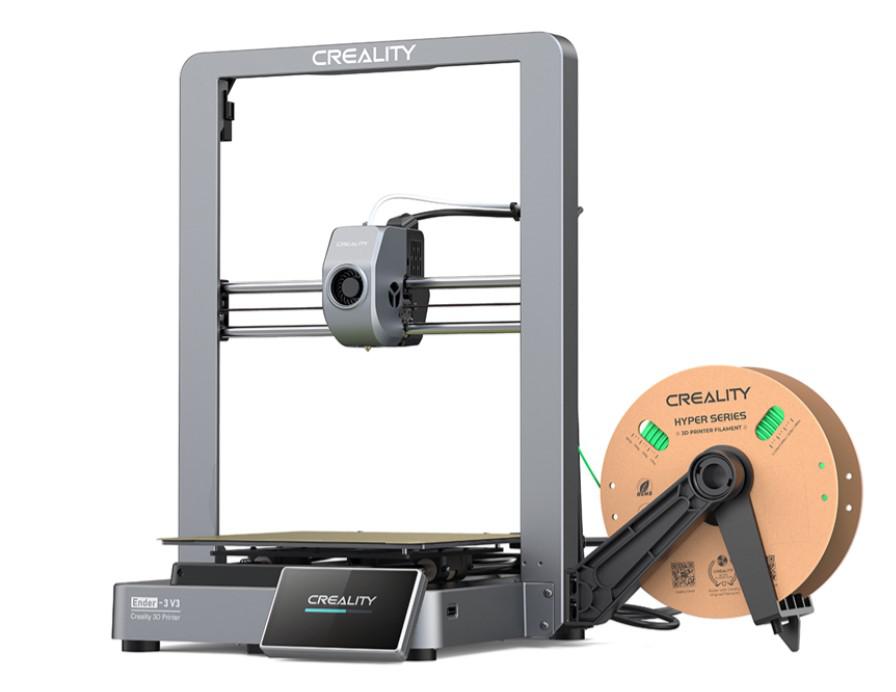 CREALITY ENDER-3 V3 3D PRINTER, Tehnologie: FDM, Volum printare: 220*220*250mm, Dimensiuni imprimanta: 358*374*498mm, 7.83kg, Viteza printare: ≤600mm/s, Acuratete: ±0.2mm, Inaltime strat: 0.1-0.35mm, Diametru filament: 1.75mm, transfer fisiere: USB drive / WLAN / Creality Cloud, diametru duza