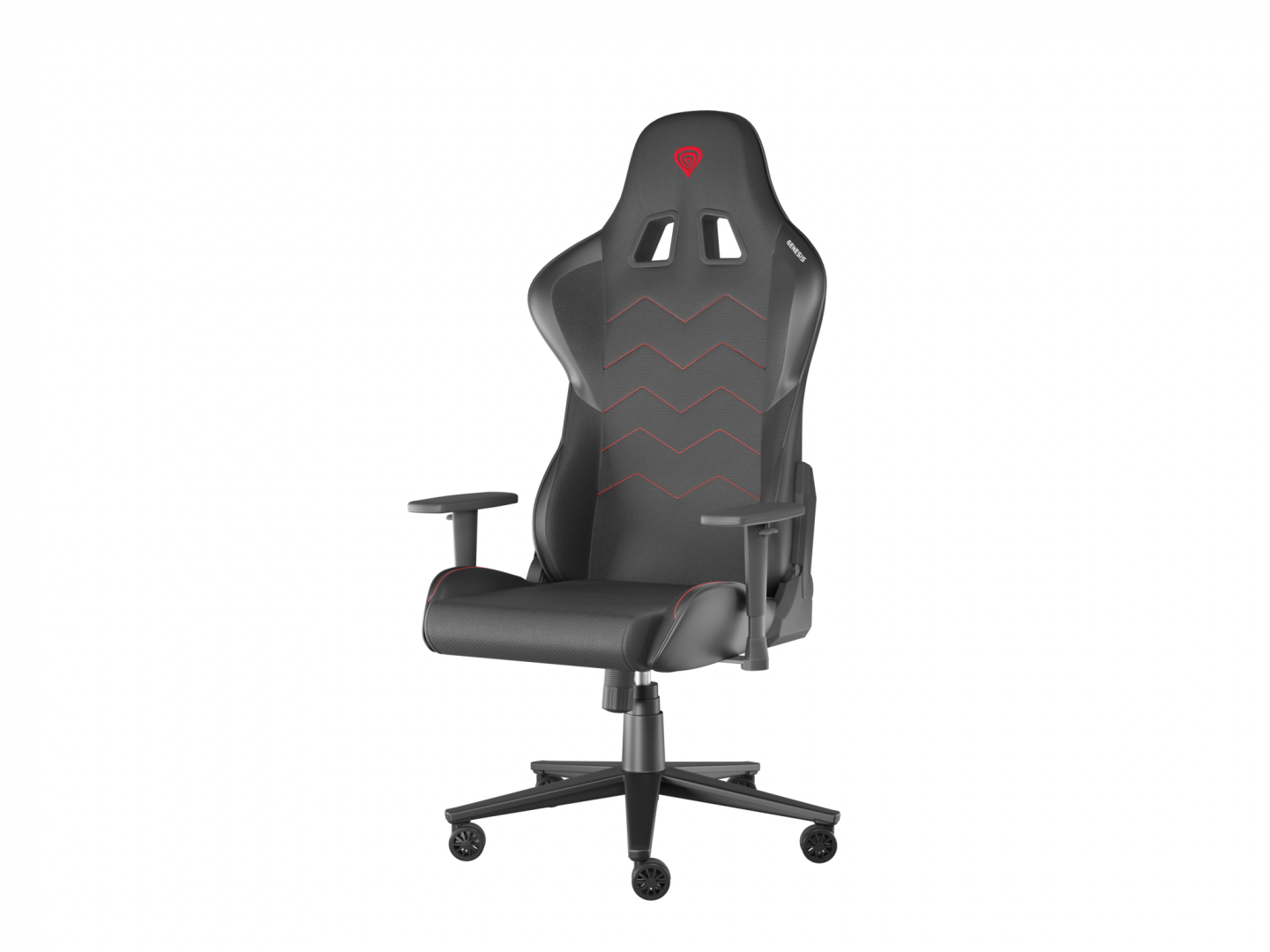 Scaun gaming Genesis Nitro 550 G2, material Synthetic PU + Textil, reglabil pe inaltime, greutate maxima suportata 150 kg, inaltime scaun reglabil 46.5 – 53.5 cm, spatar ajustabil 150°, dimensiuni roti 60mm, negru - Console & Jocuri