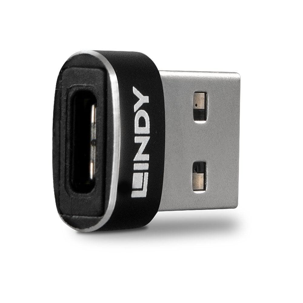 Adaptor Lindy LY-41884, USB 2.0 Type A to Type C, negru - Cabluri periferice
