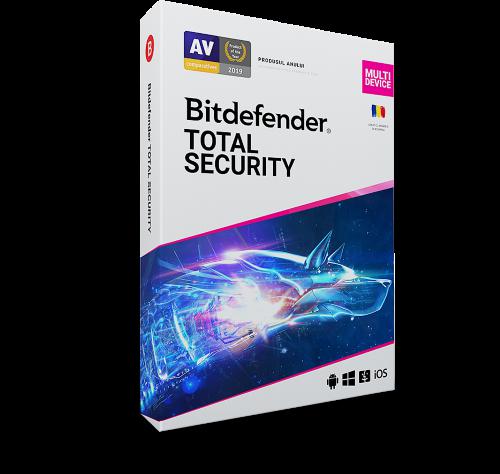Licenta retail Bitdefender Total Security – protectie anti-malwarecompleta pentru Windows, macOS, iOS si Android, valabilapentru 1 an, 5 dispozitive, new - Antivirus