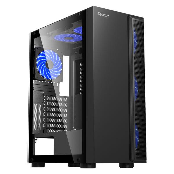 Carcasa SPACER ICE HERO, RGB, Mid Tower, Black