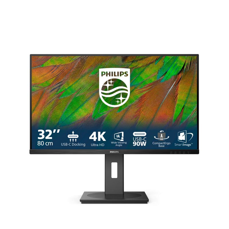 Monitor Commercial Philips 32B1U3900/00, 31.5", 3840 x 2160 pixeli, Black, 3 ani Garantie