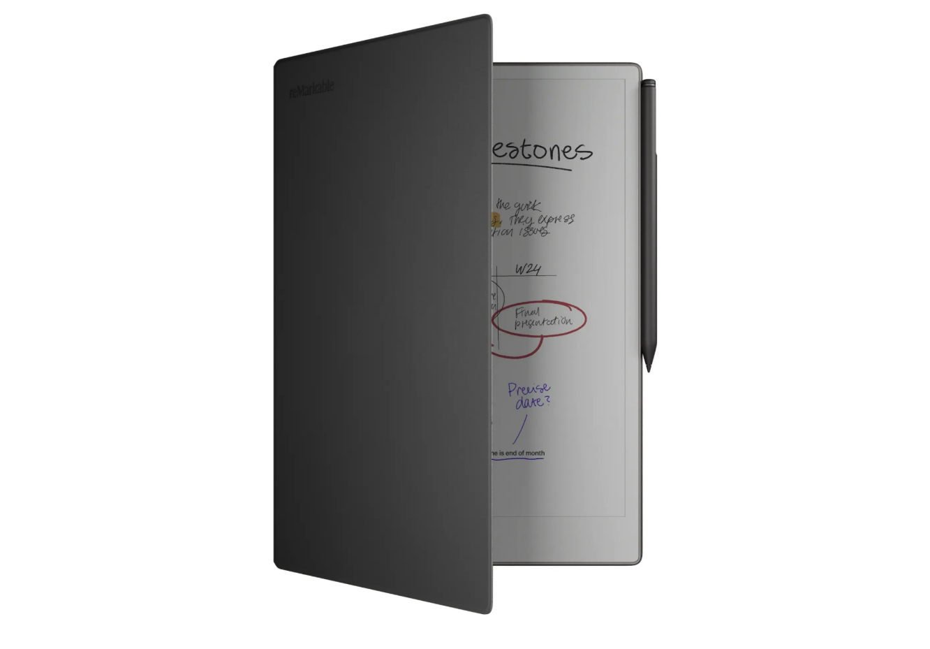 reMarkable Paper Pro with MarkerPlus and BookFolio Pro Leather (Black)