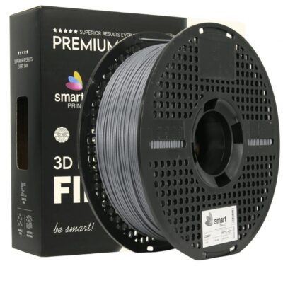 SMART PRINT 3D FILAMENT 1KG PETG+CF GRAY, continut de fibra de carbon, reztenta la deformare, rezistenta la caldura sporita, recomandare utilizare impreuna cu imprimanta cu incinta inchisa. Diametru: 1.75mm, Greutate: 1kg, Temperatura duza: 255C – 270C, Temperatura platforma printare: 80C – 90C. - Accesorii imprimare 3D