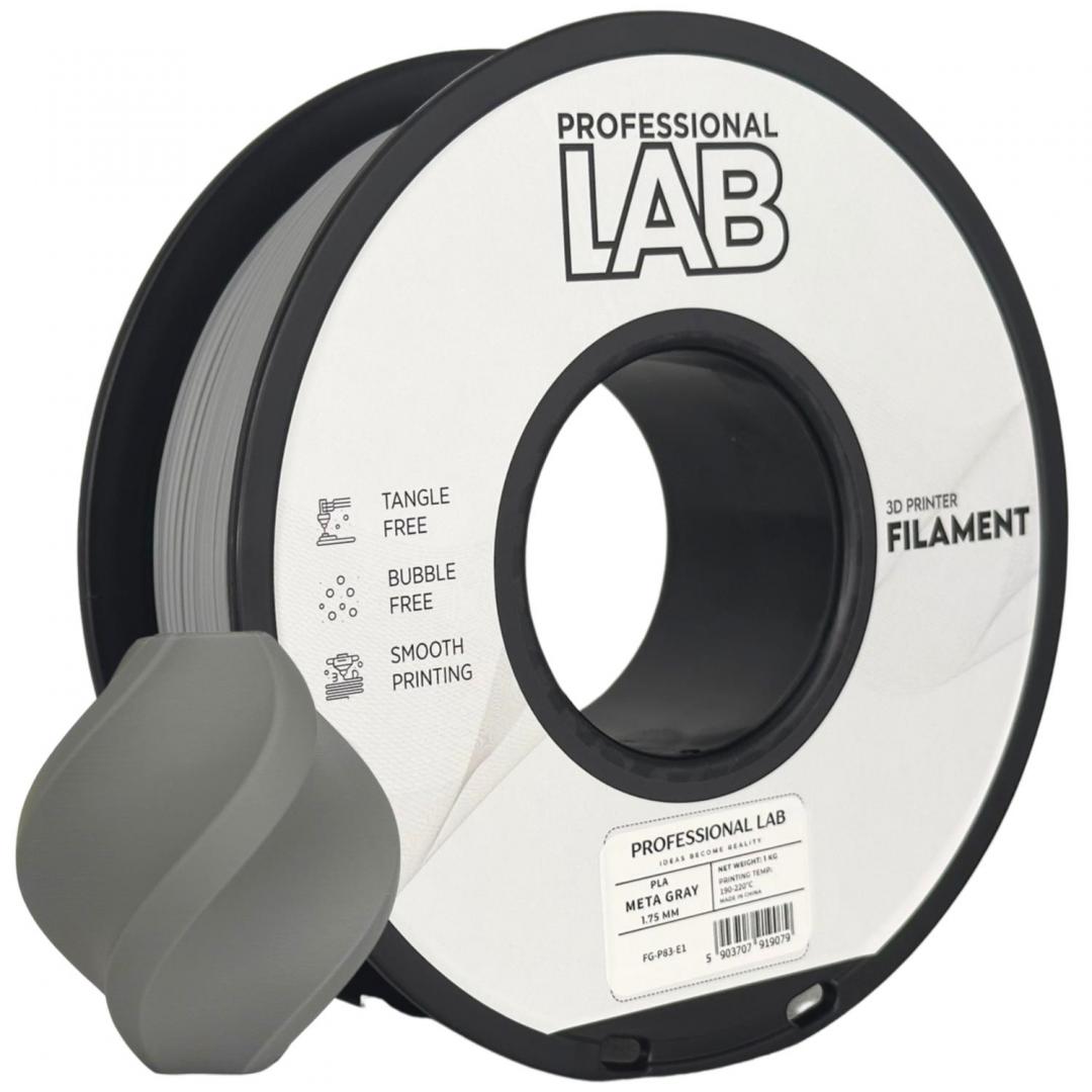 PROF. LAB 3D FILAMENT 1KG PLA META GRAY, Diametru: 1.75mm, Greutate: 1kg, Temperatura duza: 185C – 215C, Temperatura platforma printare: 25C – 60C, Culoare: Meta Gray.