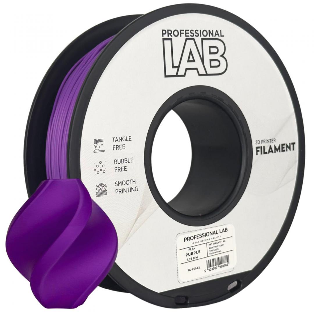 PROF. LAB 3D FILAMENT 1KG PLA+ Purple, Diametru: 1.75mm, Greutate: 1kg, Temperatura duza: 200C – 220C, temperatura platforma printare: 50C – 60C, culoare: Negru, PLA+ este o versiune revizuita a PLA standard, mai durabil, mai putin casant, rezistenta mai mare la crapaturi pastrand capacitatea de